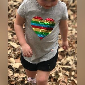 5 for $20-Crayola Flip-Sequin Heart short-sleeved tee-Size 4 (XS)-EUC